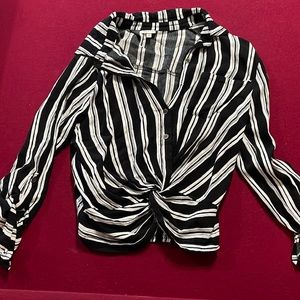 Striped Button Down Blouse